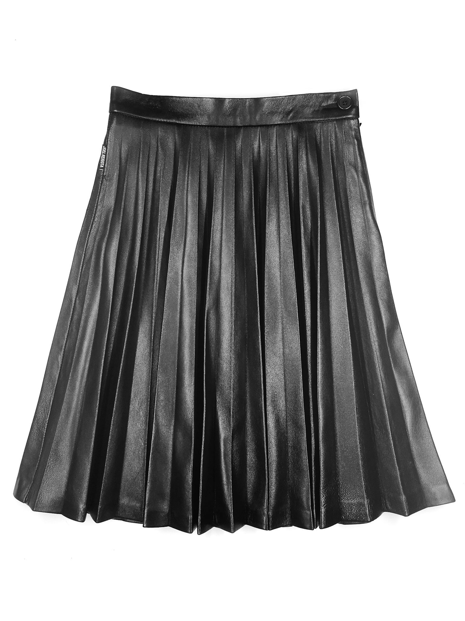 Pleated Leather Skirt