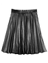 Pleated Leather Skirt