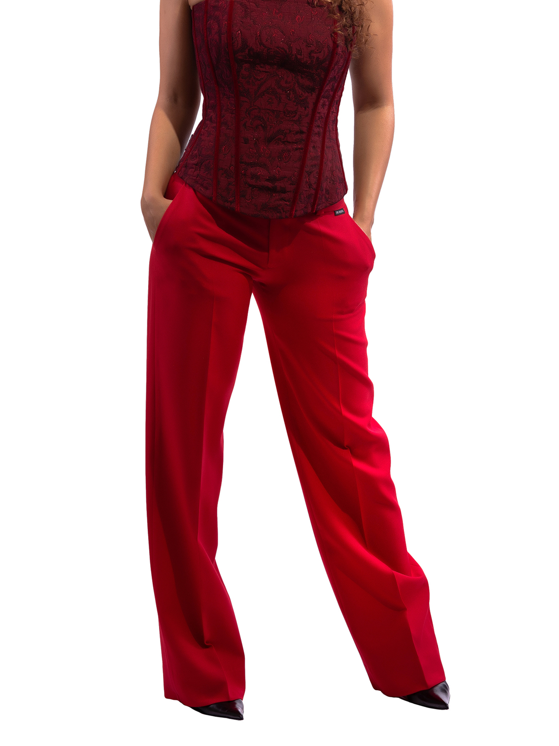 Red Wide-Leg Pants