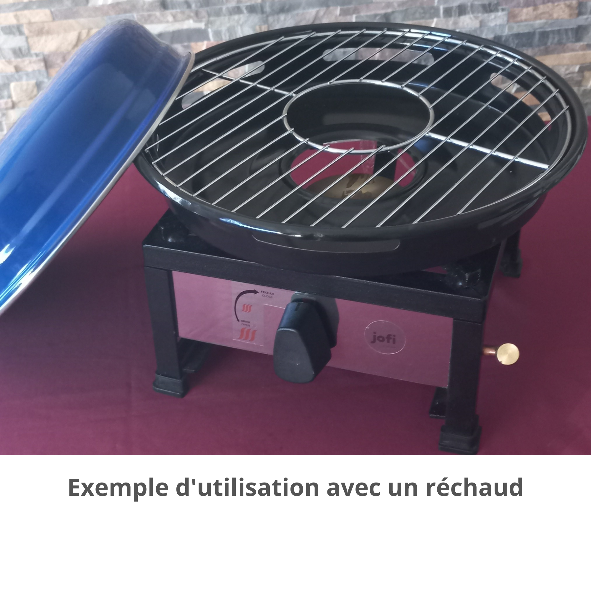 Ensemble Réchaud gaz 1 feu + grill four