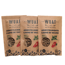 Trio de snack WUAF Adiestramiento perros carne de vacuno