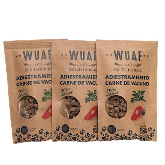 Trio de snack WUAF Adiestramiento perros carne de vacuno