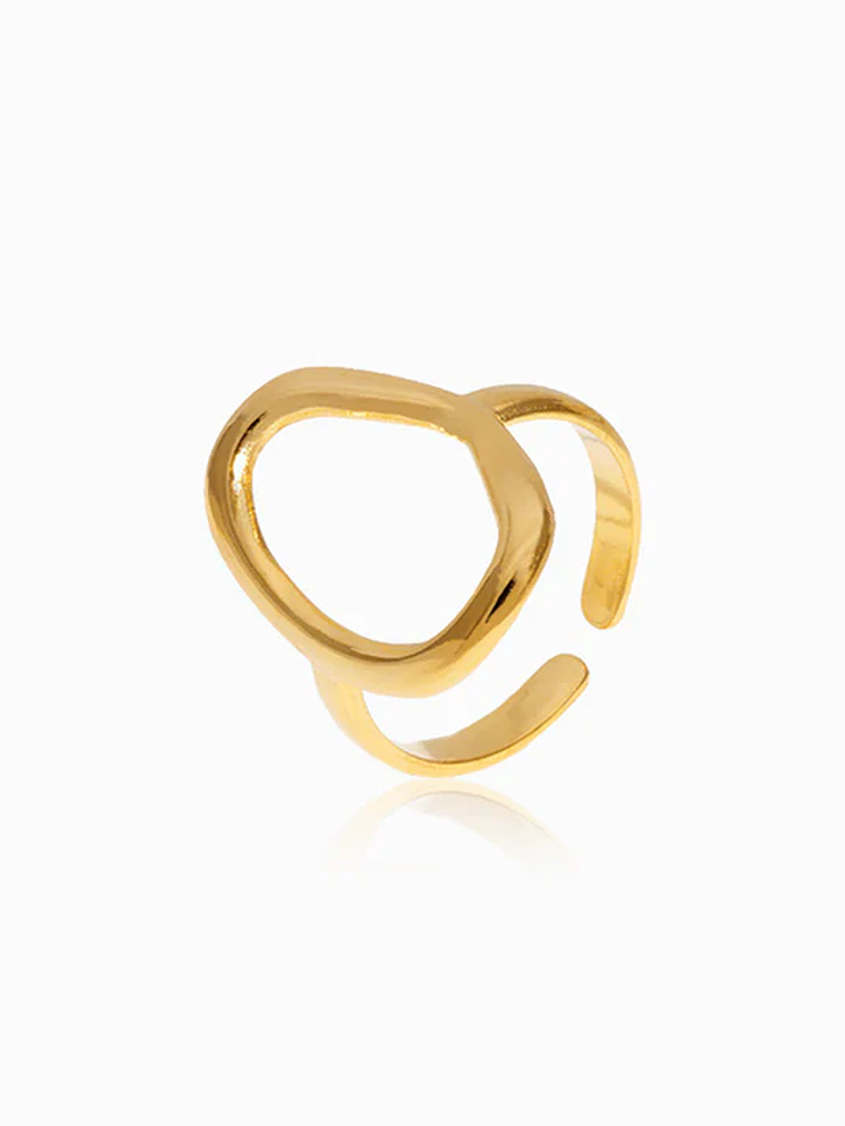 Adjustable Geometric Ring in Stainless Steel - Gold 1