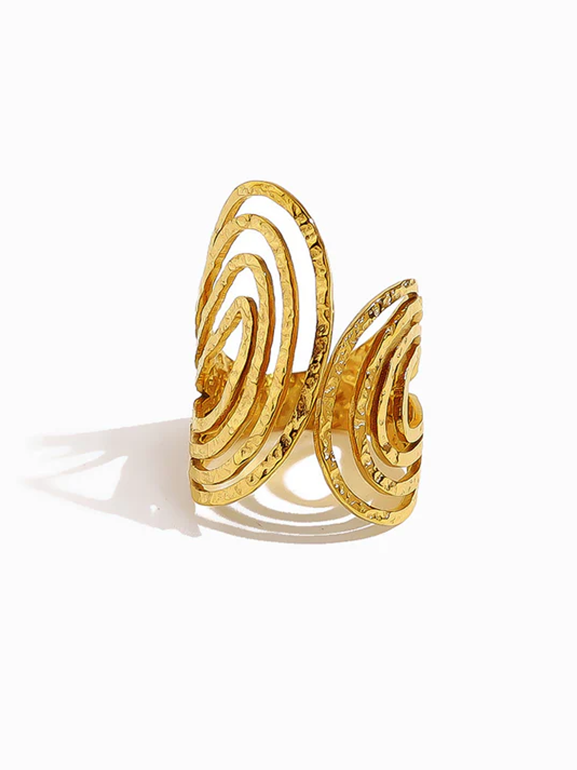 Anel Geométrico Ajustável Dourado - aço inoxidável 1