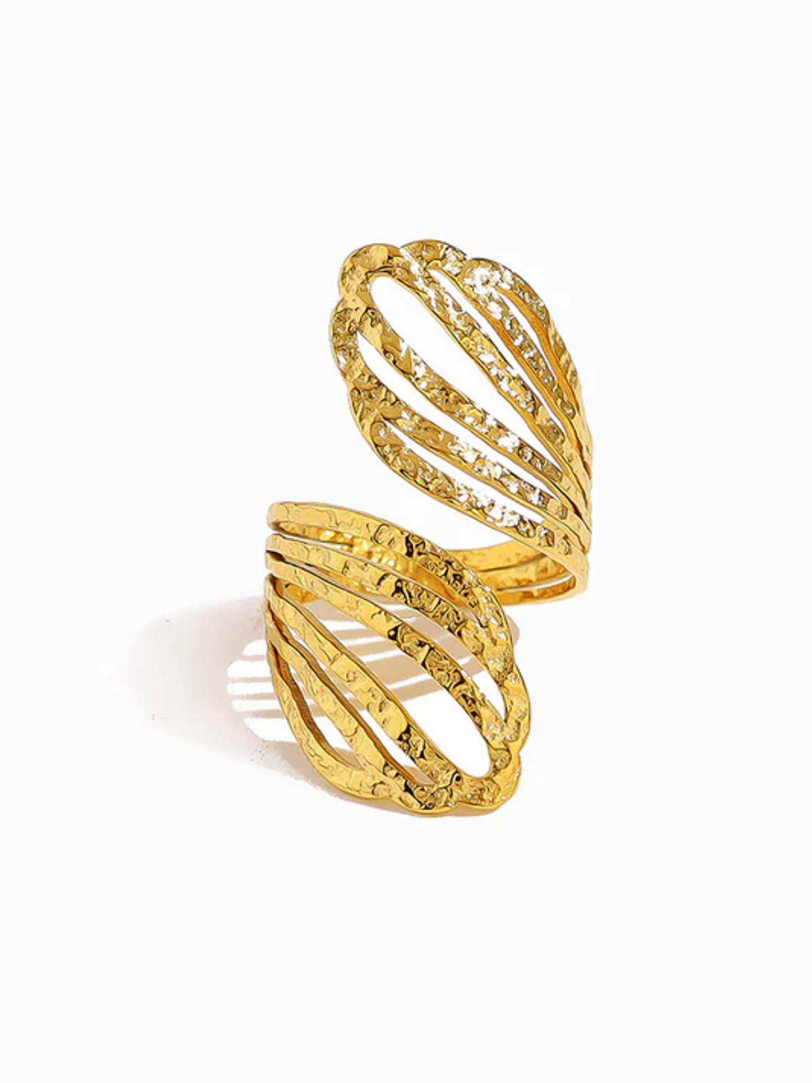 Adjustable Geometric Ring, Gold Plated - Stainless Steel 1