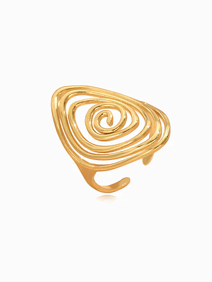 Anel Geométrico  aço inoxidável - Dourado