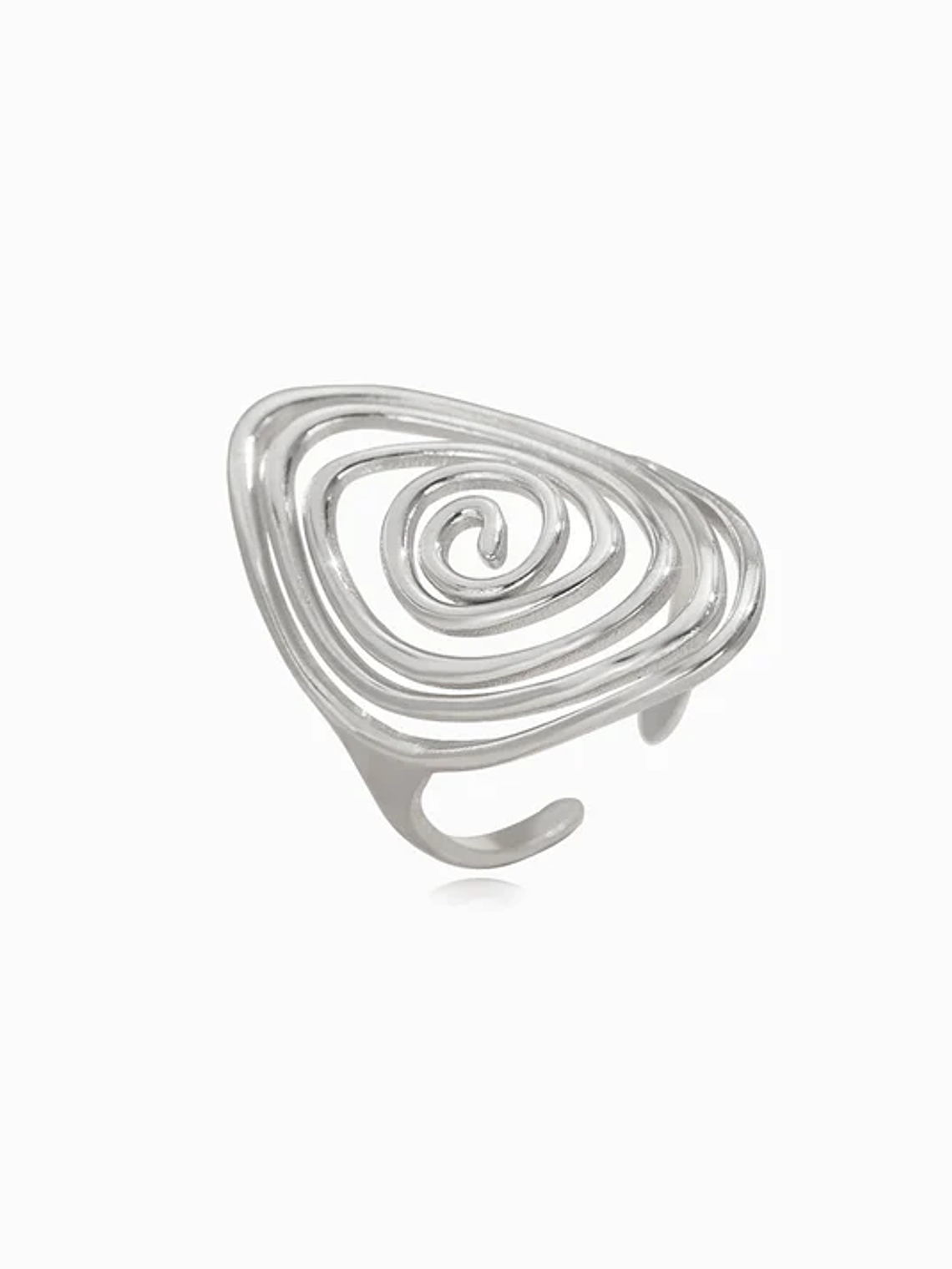 Anel Geométrico aço inoxidável - Prateado 1