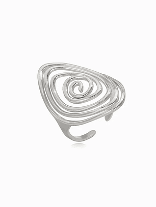 Anel Geométrico aço inoxidável - Prateado