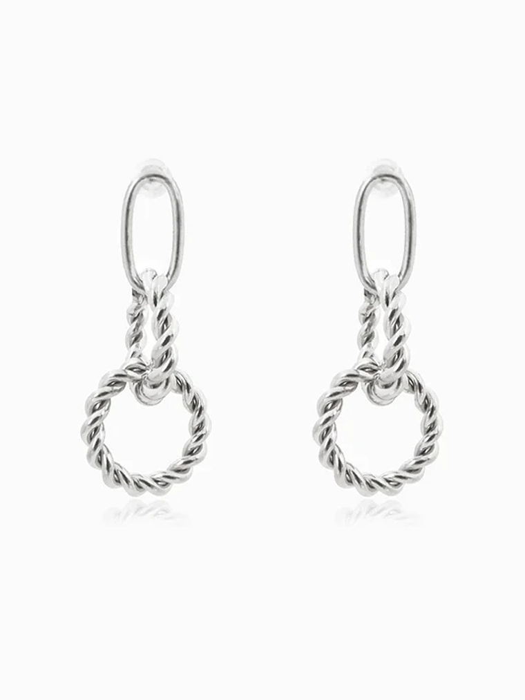 Brincos com Argolas 36x16mm  - aço inoxidável - Prateado 1