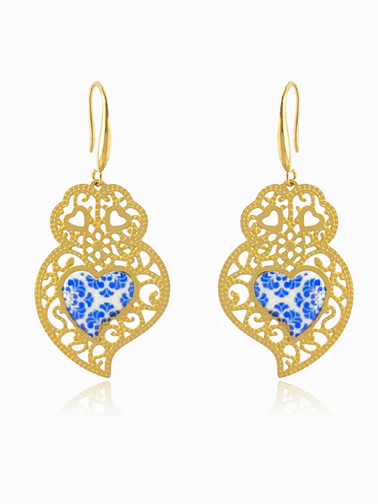 Viana Heart Earrings 54x25mm stainless steel 1