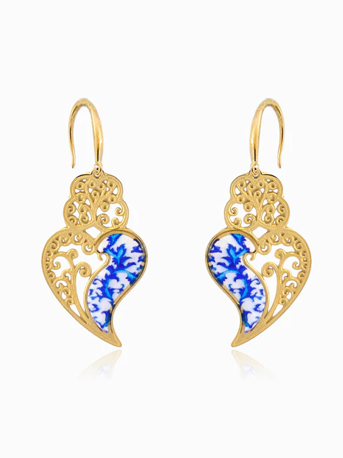 Brincos Coração de Viana 56x22mm - aço inoxidável 1