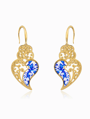 Brincos Coração de Viana 56x22mm - aço inoxidável