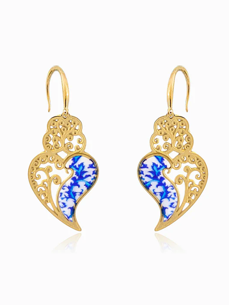 Brincos Coração de Viana 56x22mm - aço inoxidável 1