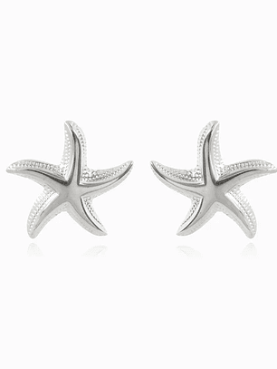 Brincos Estrela do Mar 25x24mm - aço inoxidável - Prateado