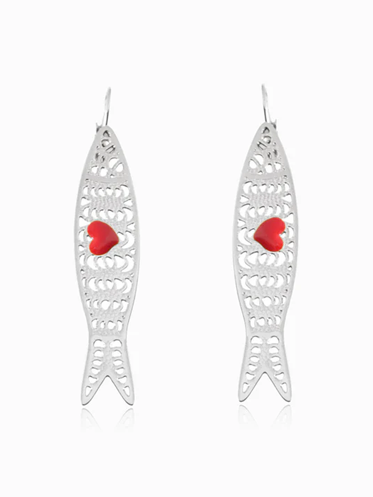 Brincos Sardinha 65x13mm- aço inoxidável - Prateado 1