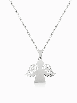 Stainless steel angel necklace - Silver