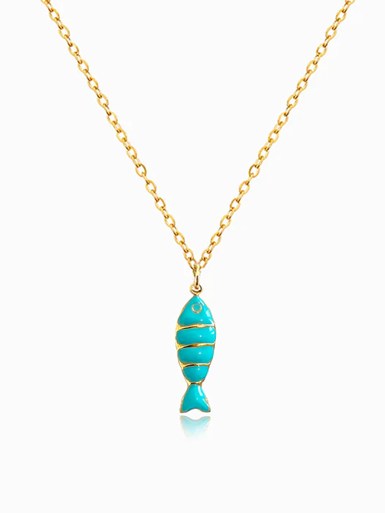 Colar com Sardinha azul - aço inoxidável 1