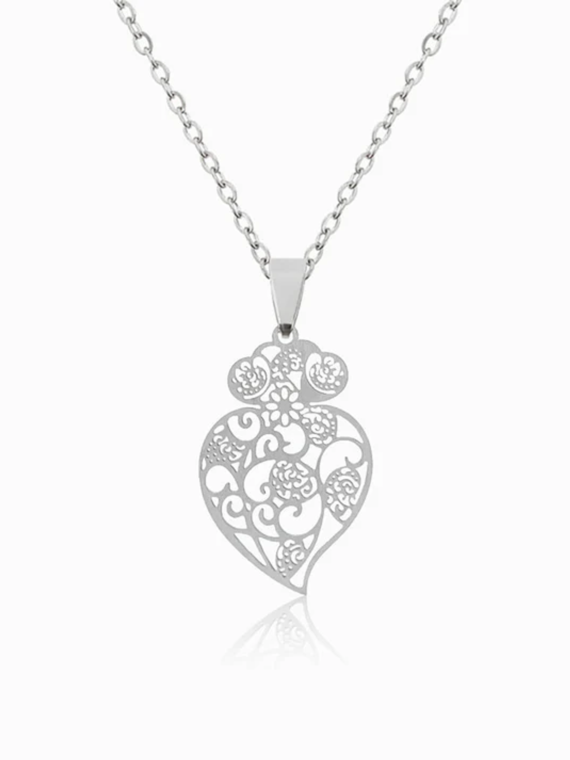 Viana Heart Necklace in silver - stainless steel 1