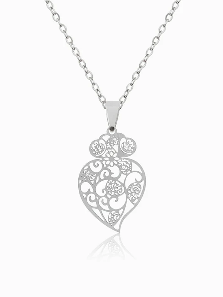 Viana Heart Necklace in silver - stainless steel 1