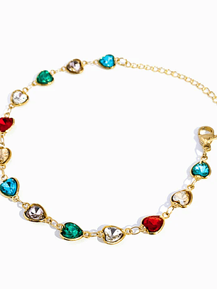 Pulseira com Corações - aço inoxidável