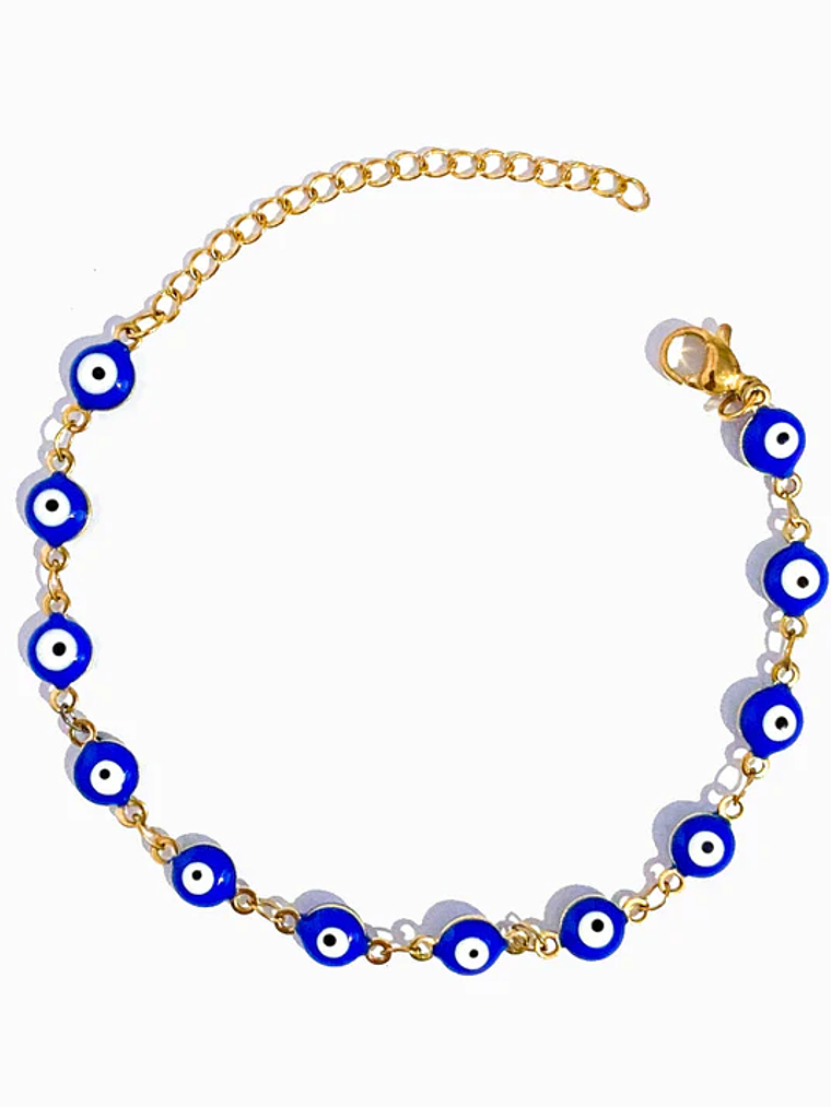 Pulseira com Olho Turco - aço inoxidável - Dourado 1