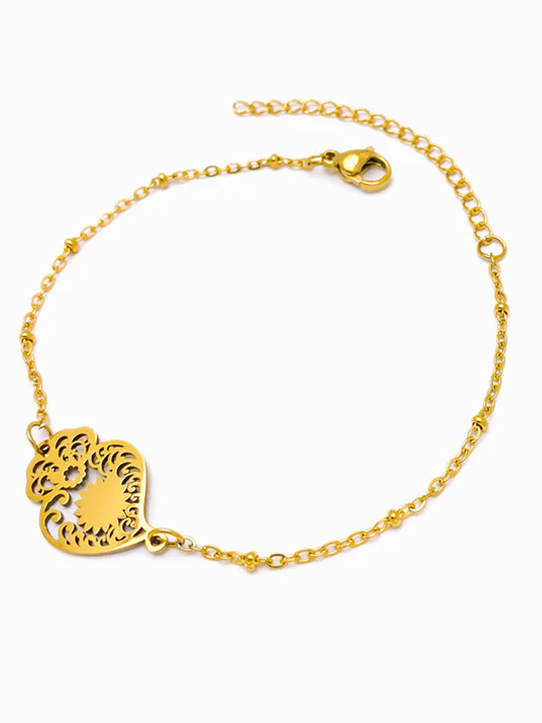 Viana Heart Bracelet, Stainless Steel - Gold 1