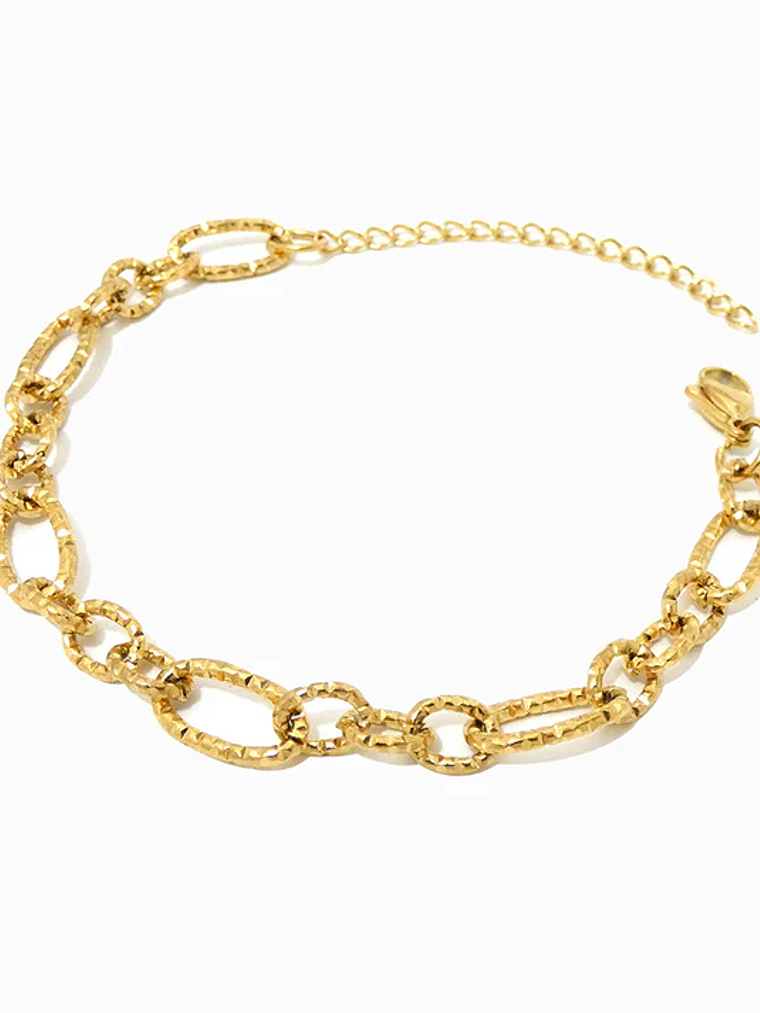 Pulseira Elo com Detalhes  - aço inoxidável 1