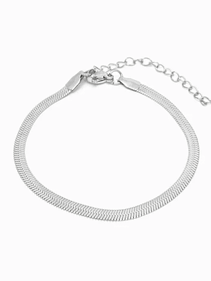 Snake Mesh Bracelet 3mm Stainless Steel - Silver