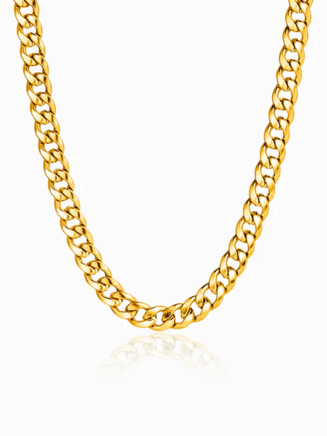 Men's Cuban Chain Necklace 10mm - Stainless Steel - Gold 1