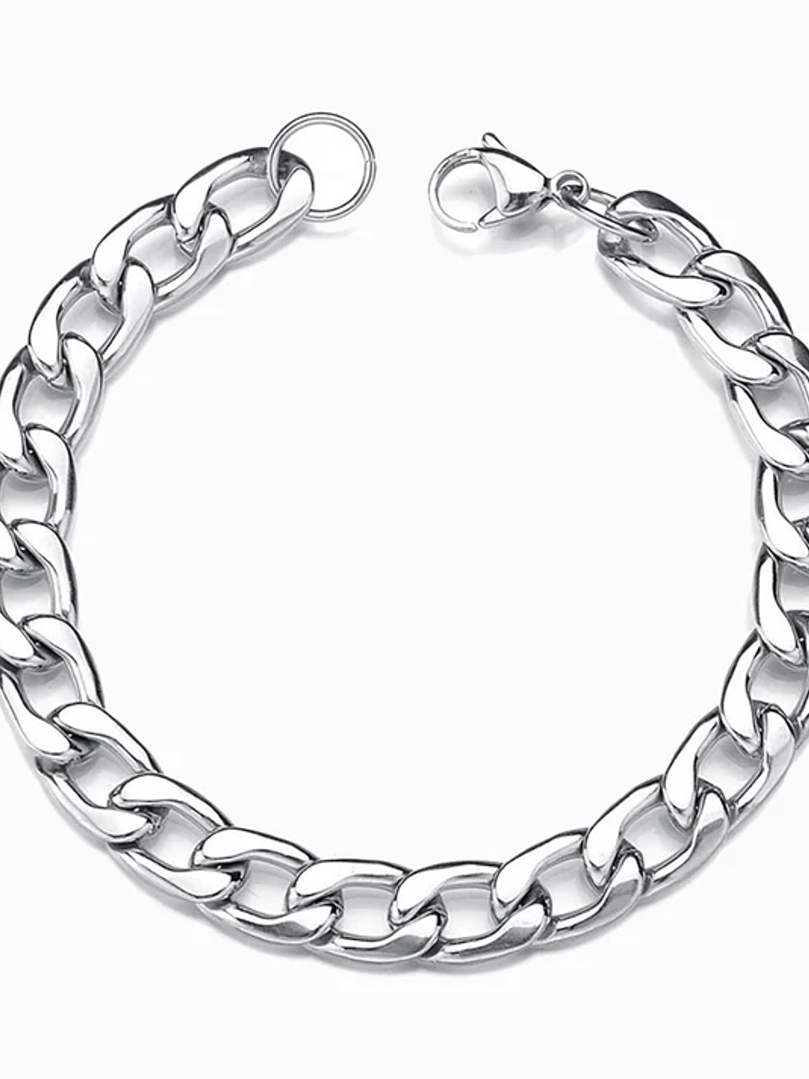 Cuban Men's Bracelet 8mm Stainless Steel - Silver 1