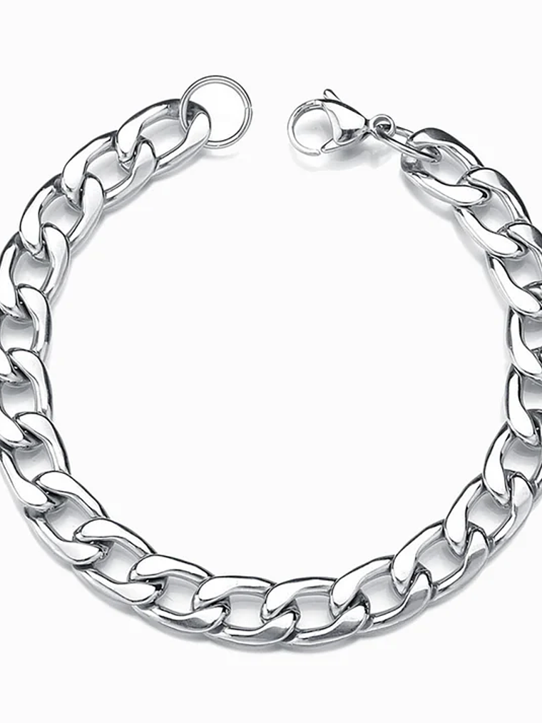 Cuban Men's Bracelet 8mm Stainless Steel - Silver 1