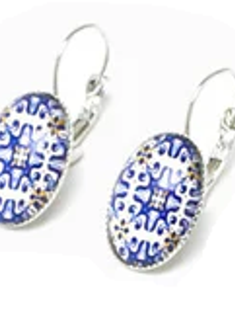 Brincos azulejos portugueses ovais 1
