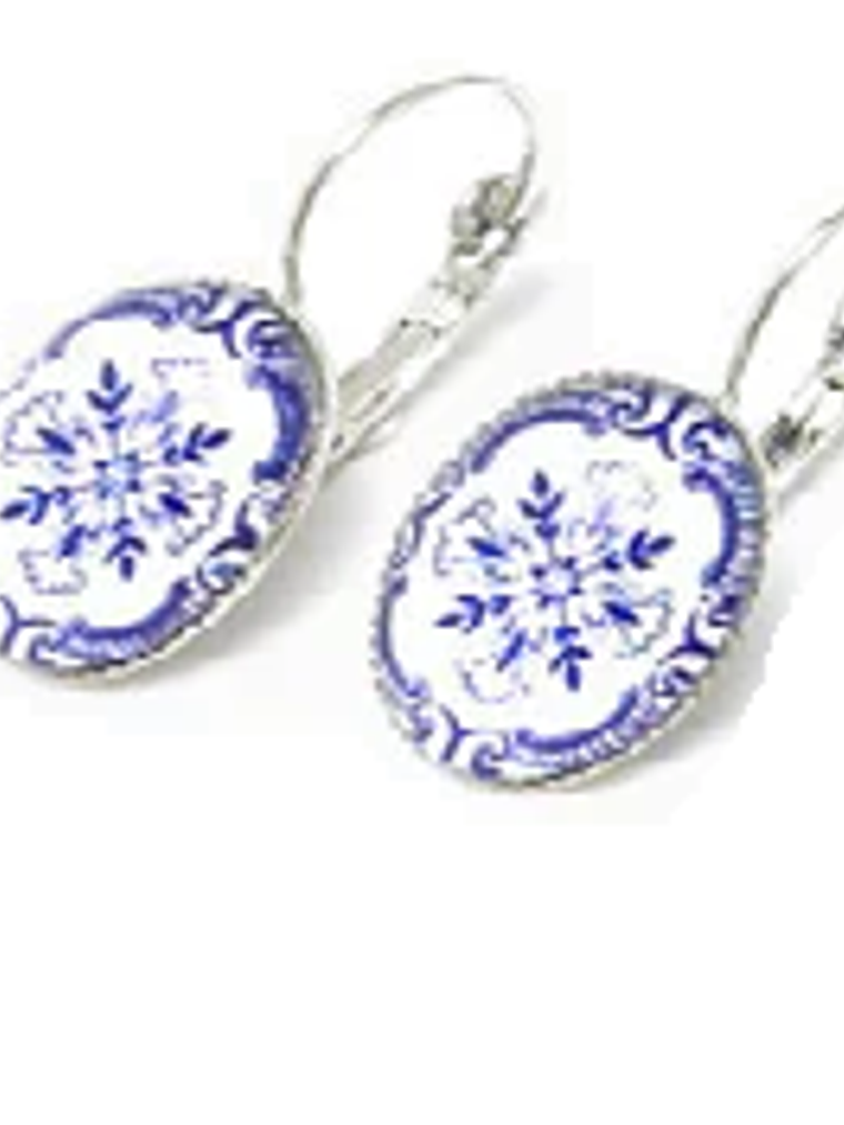 Brincos azulejos portugueses ovais 1