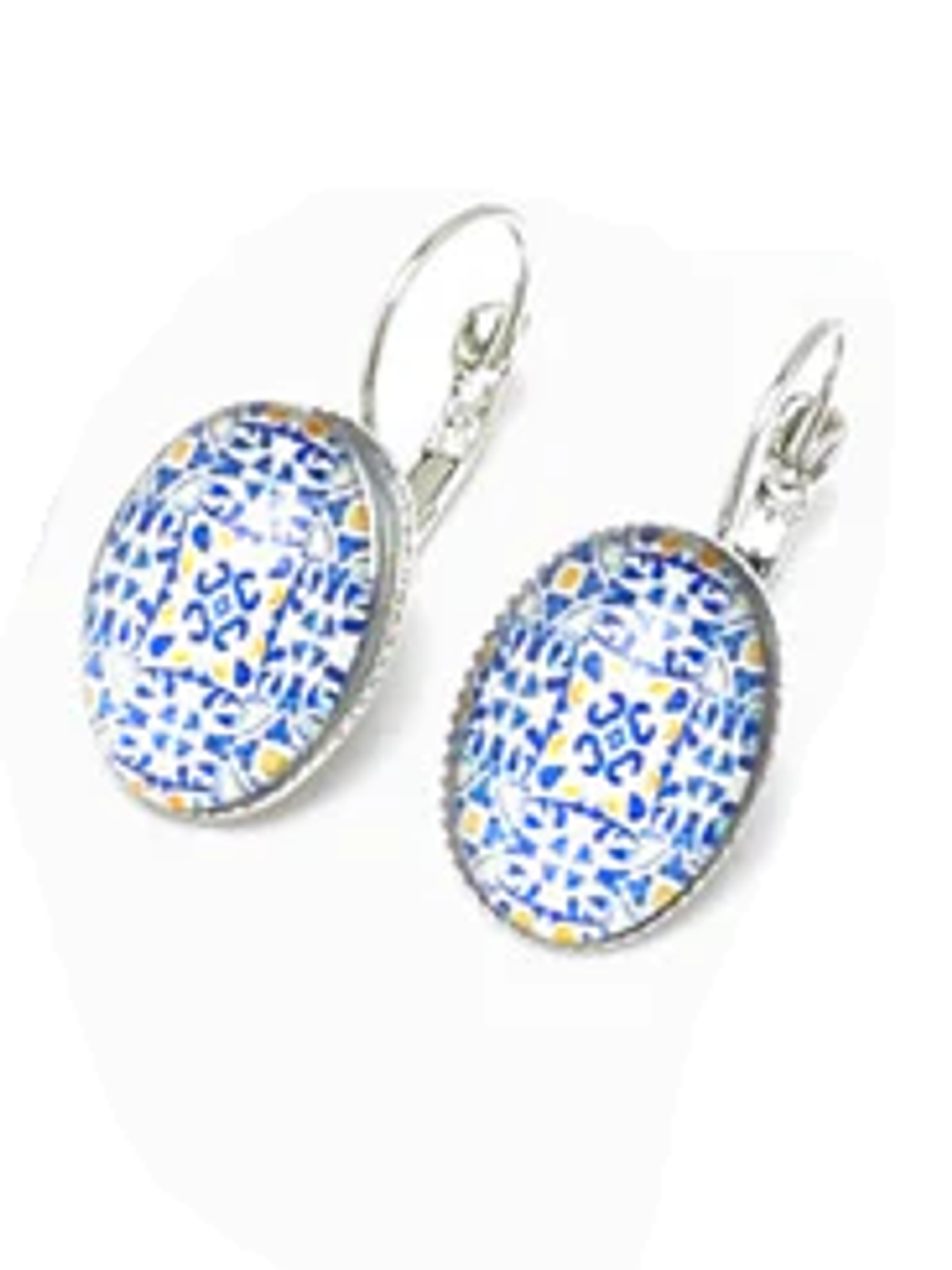 Brincos azulejos portugueses ovais 1