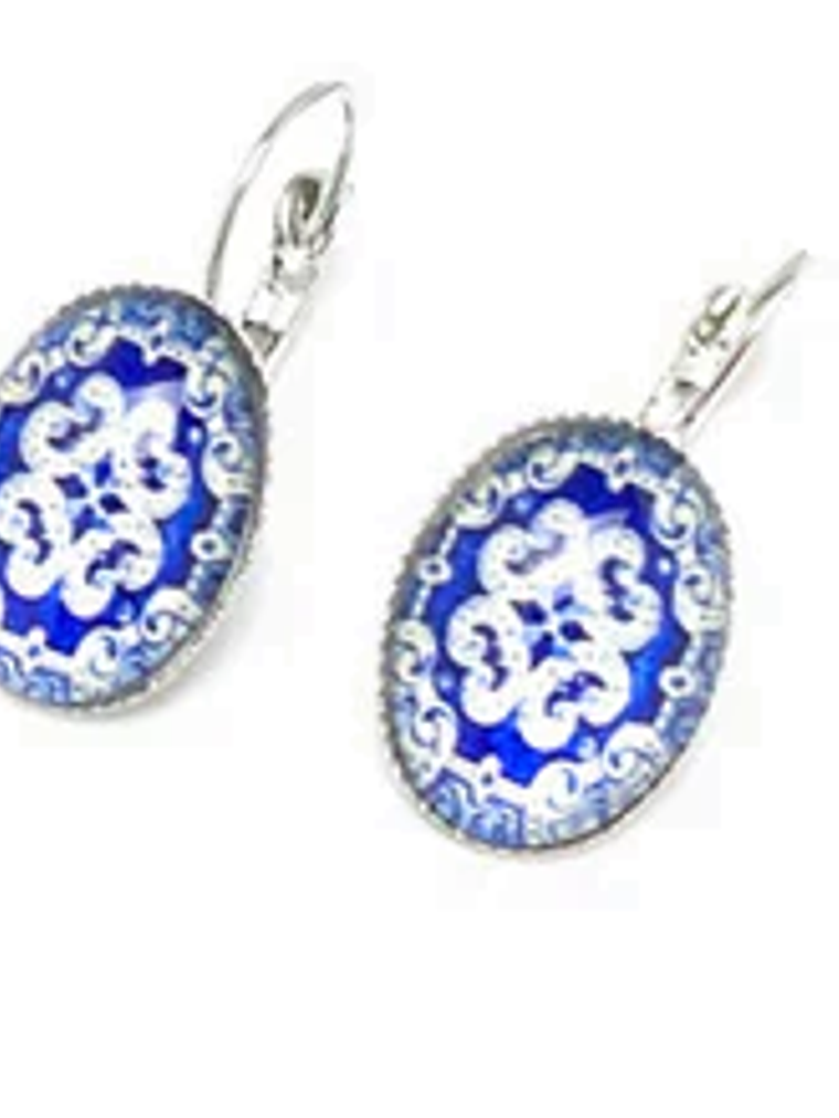 Brincos azulejos portugueses ovais 1