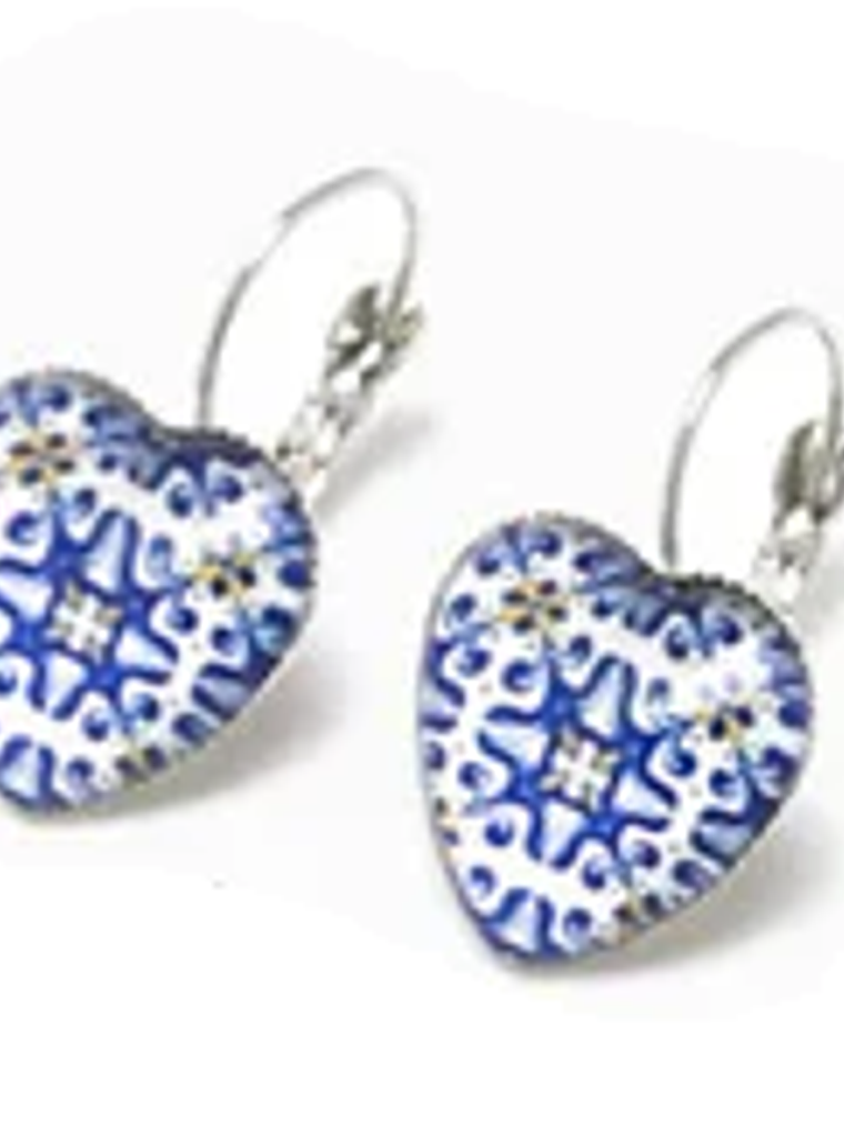 Brincos azulejos portugueses coração 1