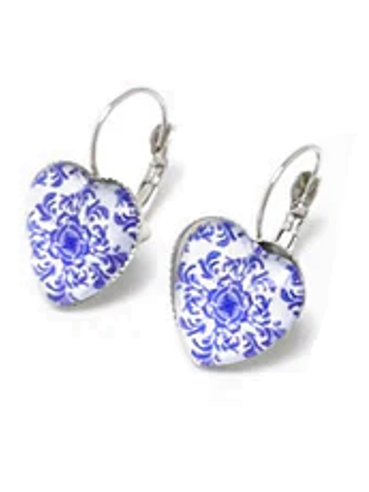 Brincos azulejos portugueses coração 1