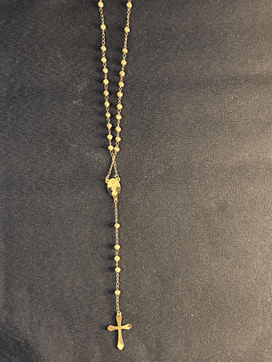 Colar Rosário aço inoxidável dourado