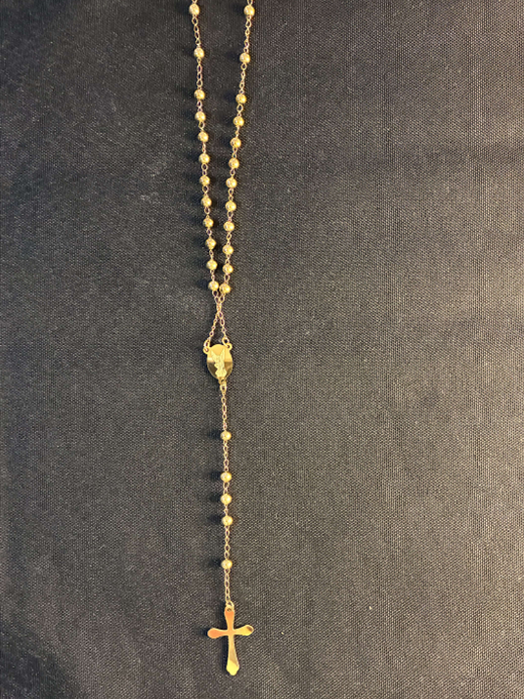 Colar Rosário aço inoxidável dourado 1