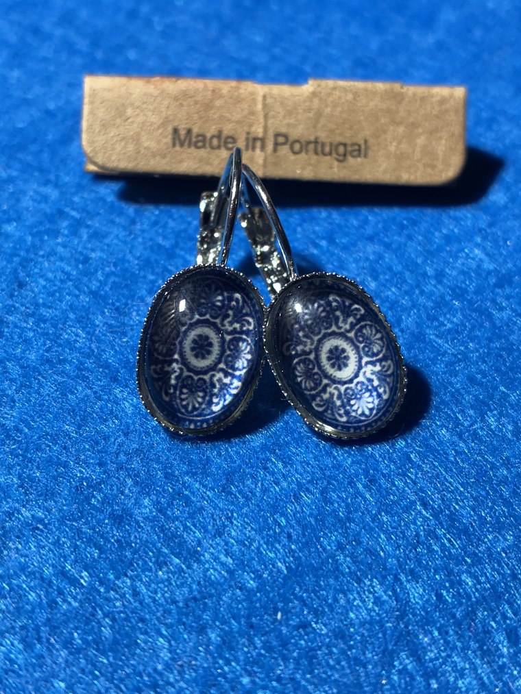 Brincos azulejos portugueses ovais 1