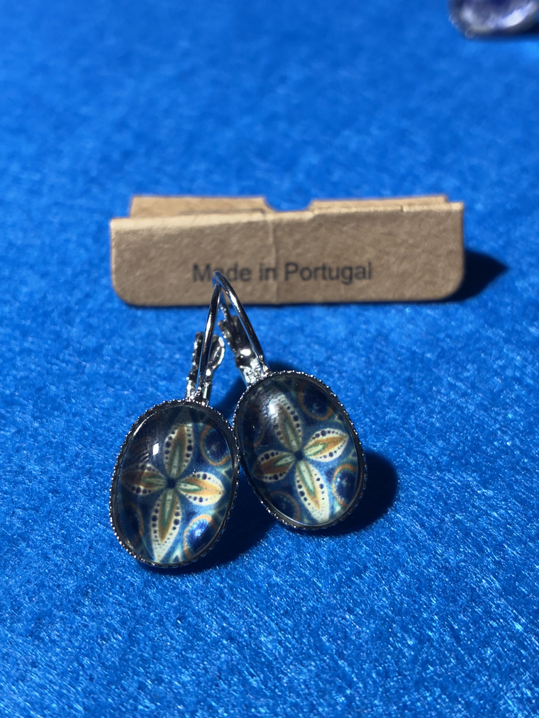 Brincos azulejos portugueses ovais 1