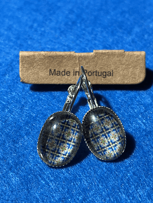 Brincos azulejos portugueses ovais