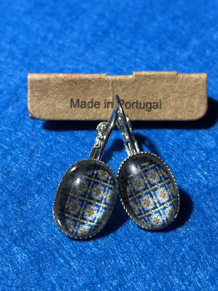 Brincos azulejos portugueses ovais 1