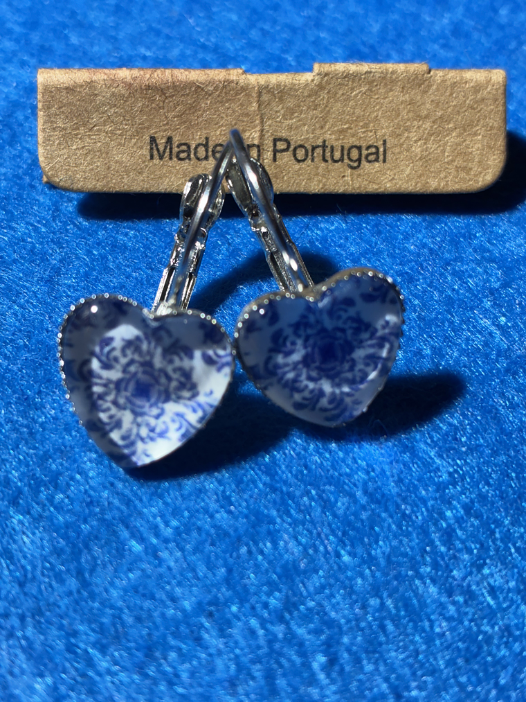 Brincos azulejos portugueses coração 1