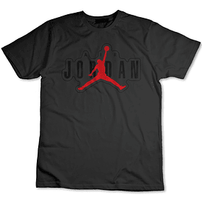 Polera jordan logo rojo negro 2