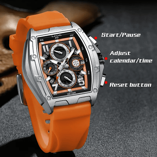 Reloj Marca Lige Original Hombre De Pulso Cronografos Activos Ref 89110