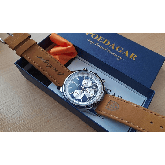 Reloj Marca Poedagar Original Hombre De Pulso Cronografos Activos Ref 932