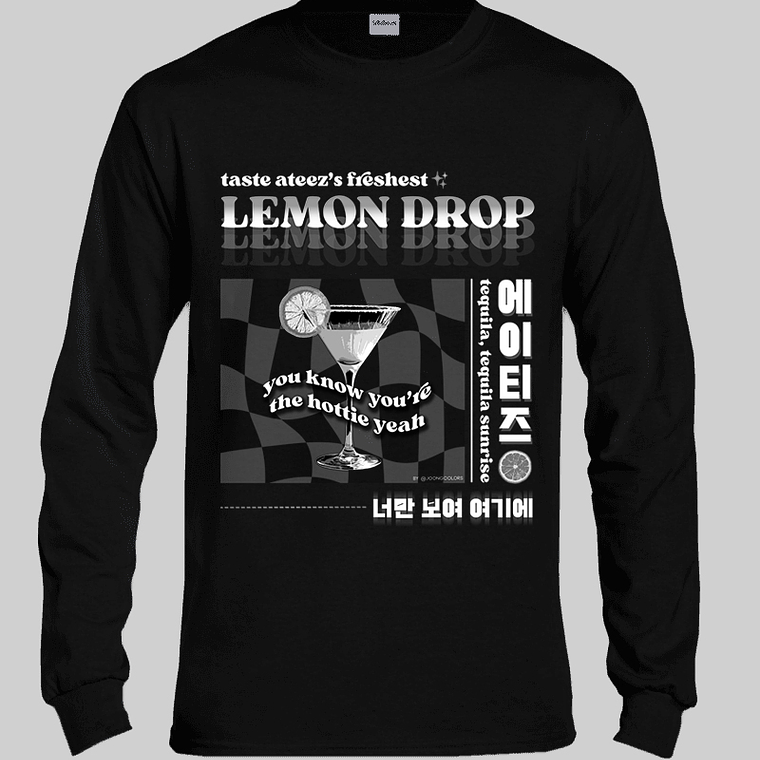 Polera Diseño Lemon drop (b/n) - ATEEZ 3