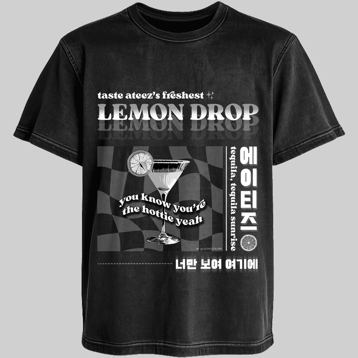 Polera Diseño Lemon drop (b/n) - ATEEZ 2