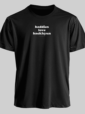 Polera Diseño logo Baddies (b/n) - BAEKHYUN